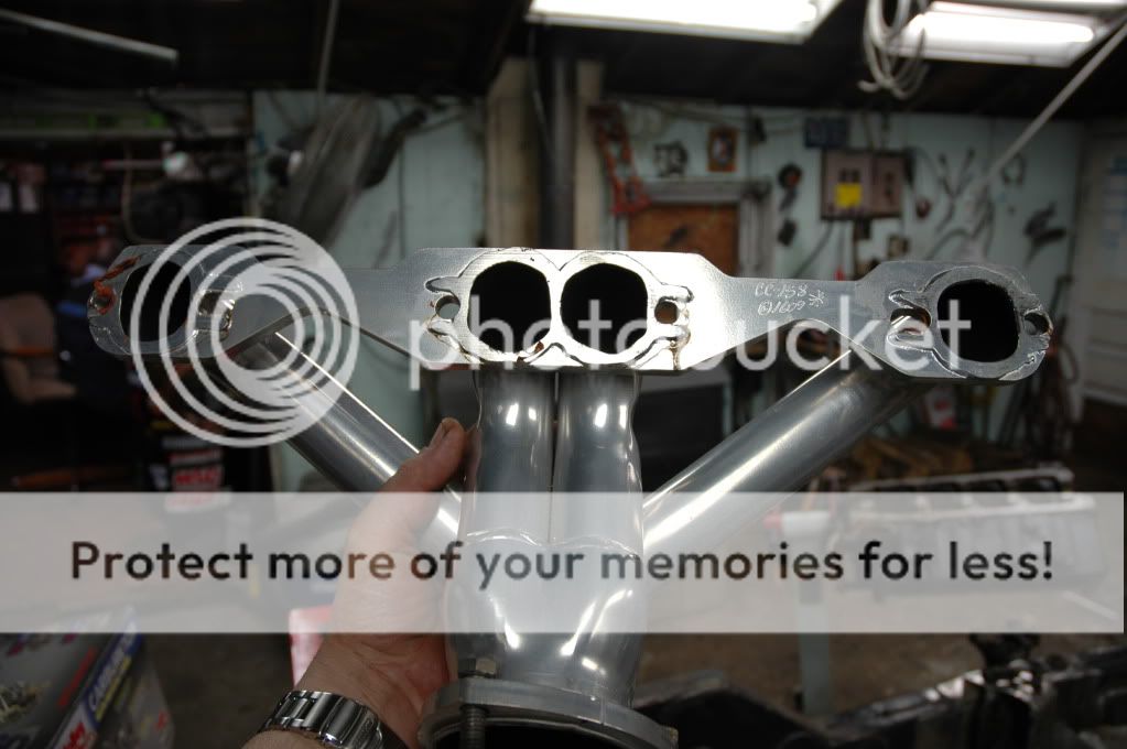 Sanderson Silver Ceramic Block Hugger Headers For S B C *SOLD* Great